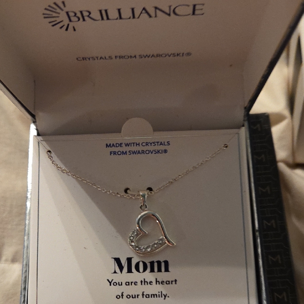 Brilliance Silver Heart Necklace with Swarovski Crystals